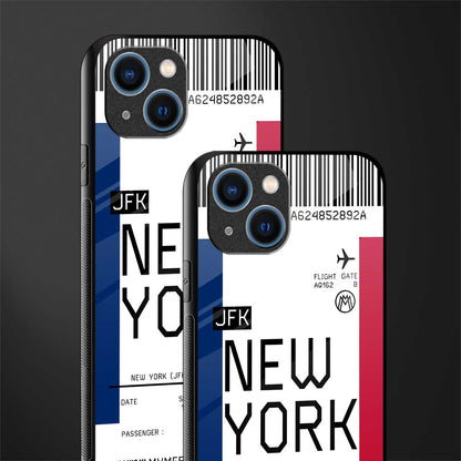 new york boarding pass glass case for iphone 13 image-2