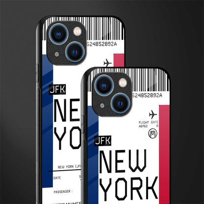new york boarding pass glass case for iphone 13 mini image-2