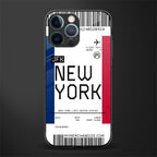 new york boarding pass glass case for iphone 12 pro image