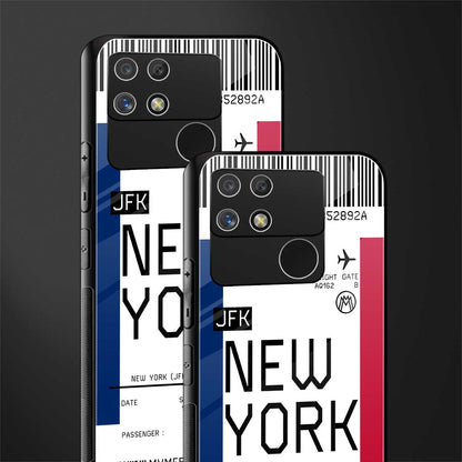 new york boarding pass back phone cover | glass case for realme narzo 50a