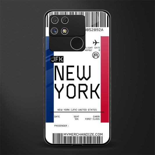 new york boarding pass back phone cover | glass case for realme narzo 50a