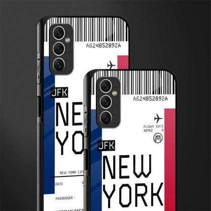 new york boarding pass glass case for samsung galaxy m52 5g image-2