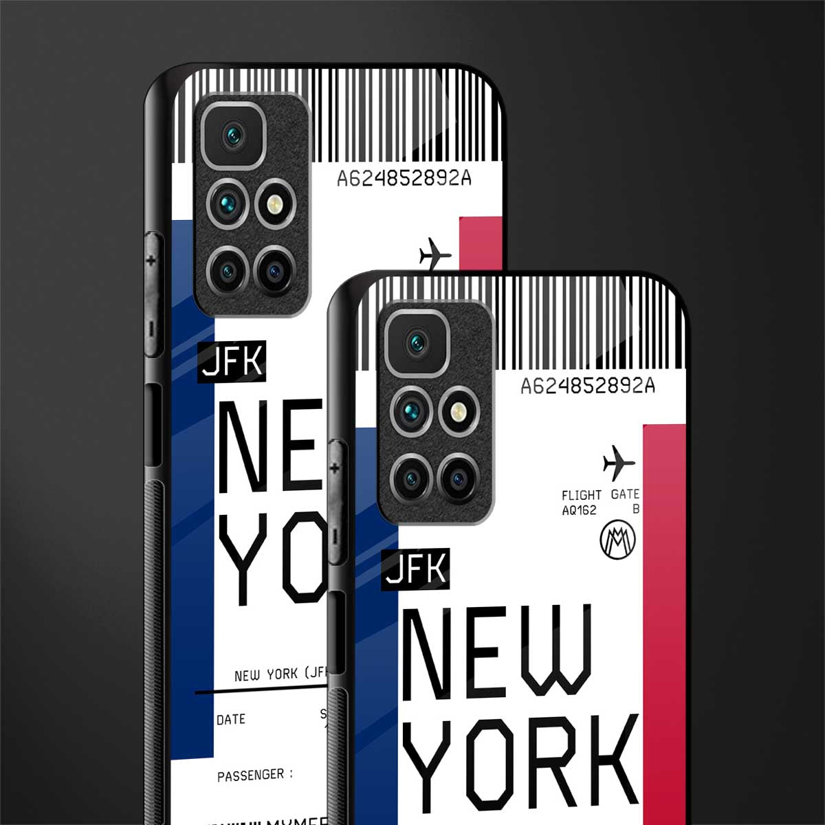 new york boarding pass glass case for redmi 10 prime image-2