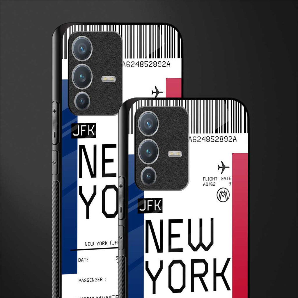 new york boarding pass glass case for vivo v23 pro 5g image-2
