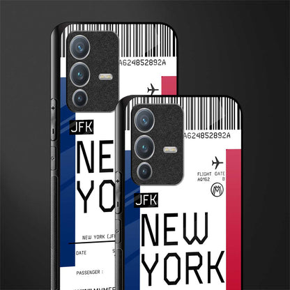 new york boarding pass glass case for vivo v23 pro 5g image-2
