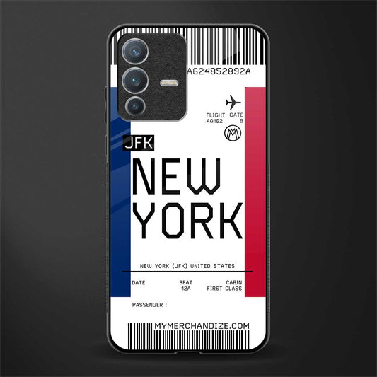 new york boarding pass glass case for vivo v23 pro 5g image