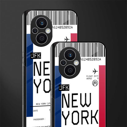 new york boarding pass back phone cover | glass case for oppo f21 pro 5g