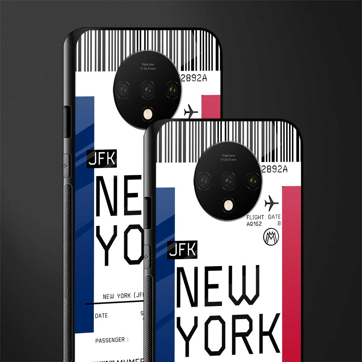 new york boarding pass glass case for oneplus 7t