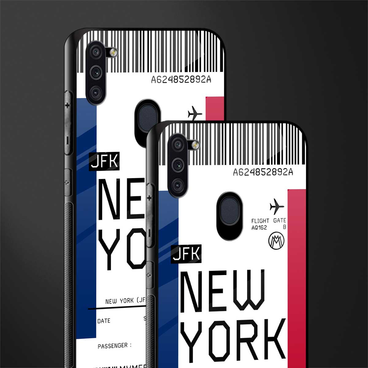 new york boarding pass glass case for samsung galaxy m11 image-2