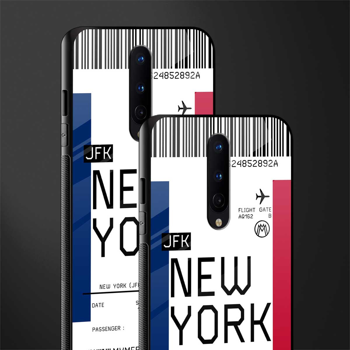 new york boarding pass glass case for oneplus 8
