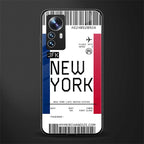 new york boarding pass back phone cover | glass case for xiaomi 12 pro