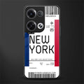 new york boarding pass back phone cover | glass case for oppo reno 8 pro