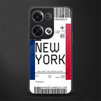 new york boarding pass back phone cover | glass case for oppo reno 8 pro