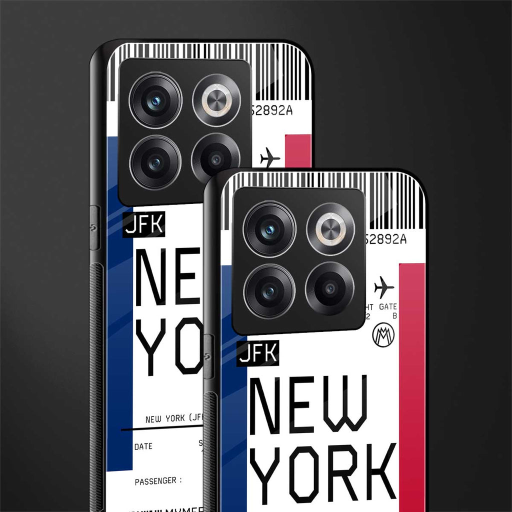 new york boarding pass back phone cover | glass case for oneplus 10t