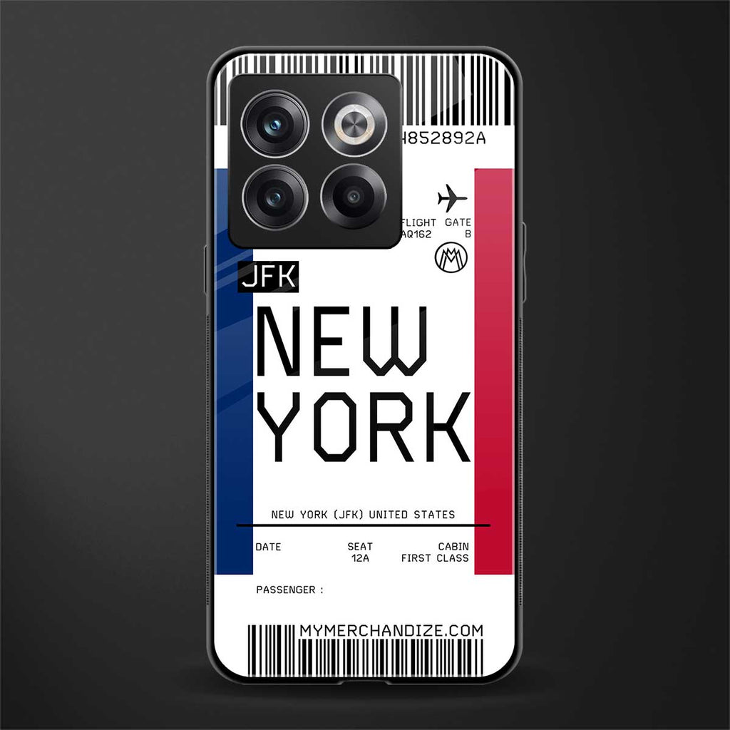 new york boarding pass back phone cover | glass case for oneplus 10t