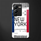 new york boarding pass back phone cover | glass case for vivo v25 pro 5g