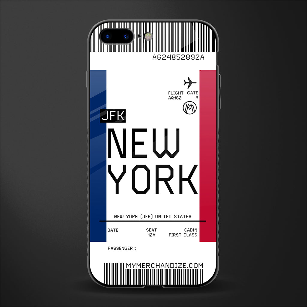 new york boarding pass glass case for iphone 8 plus