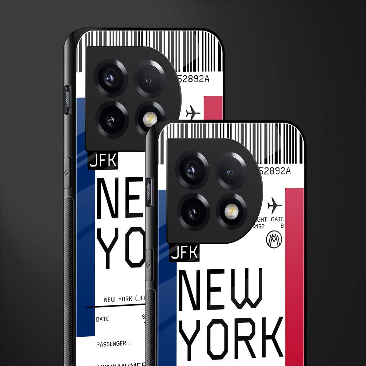 new york boarding pass back phone cover | glass case for oneplus 11