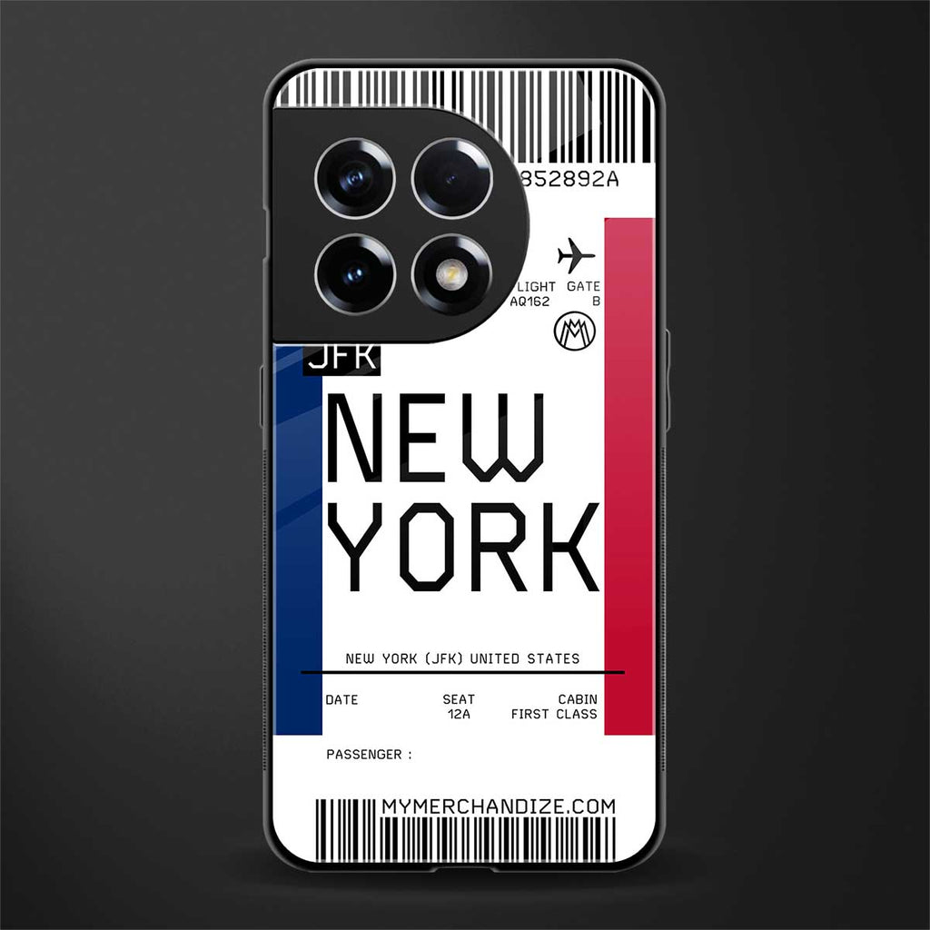 new york boarding pass back phone cover | glass case for oneplus 11r