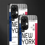 new york boarding pass back phone cover | glass case for oneplus nord ce 3 lite