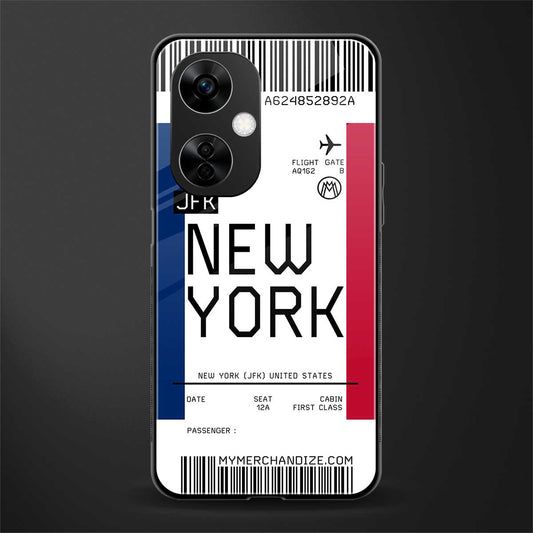 new york boarding pass back phone cover | glass case for oneplus nord ce 3 lite