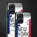 new york boarding pass back phone cover | glass case for realme c55