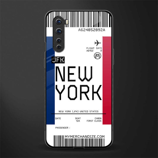 new york boarding pass glass case for oneplus nord ac2001