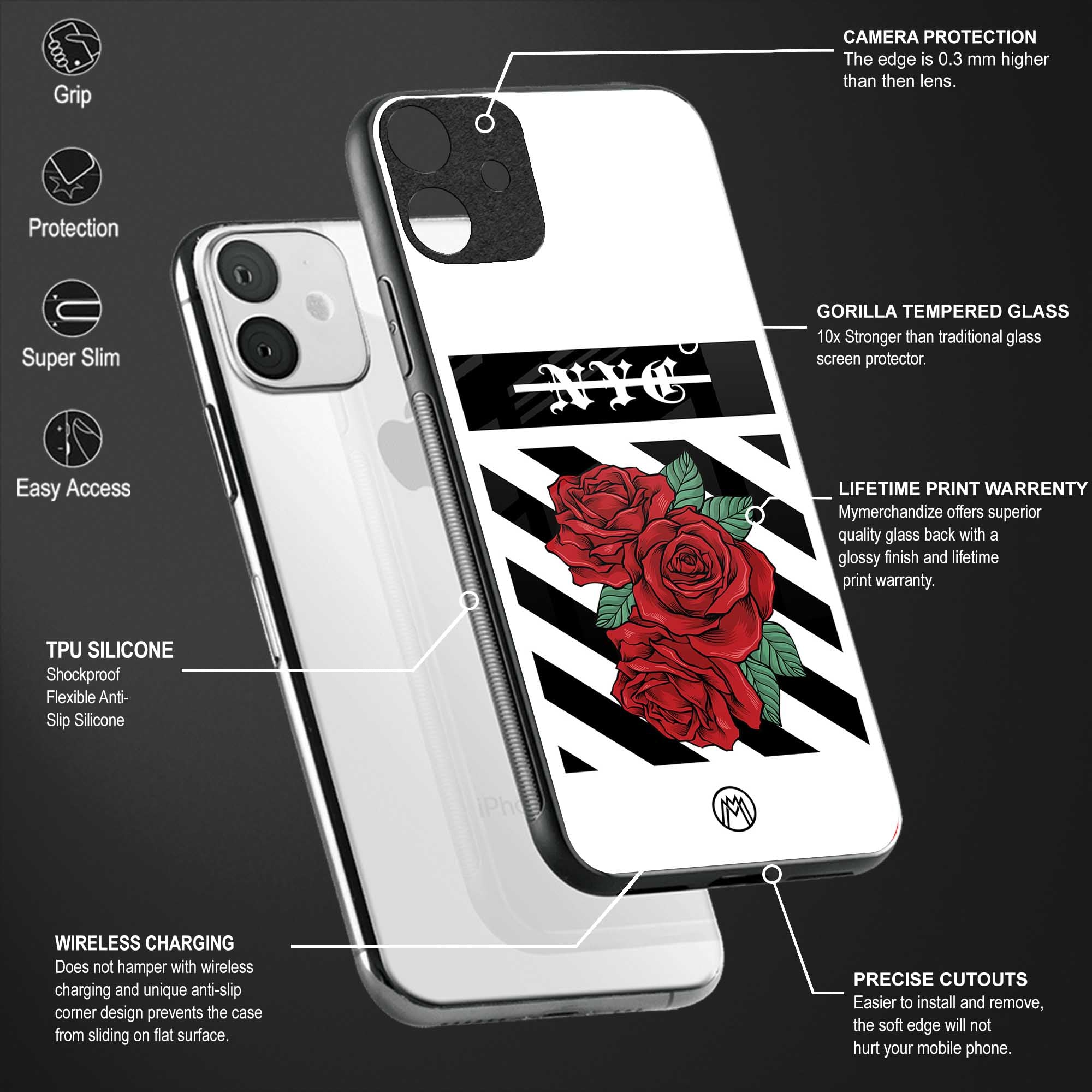 new york city back phone cover | glass case for redmi note 11 pro plus 4g/5g