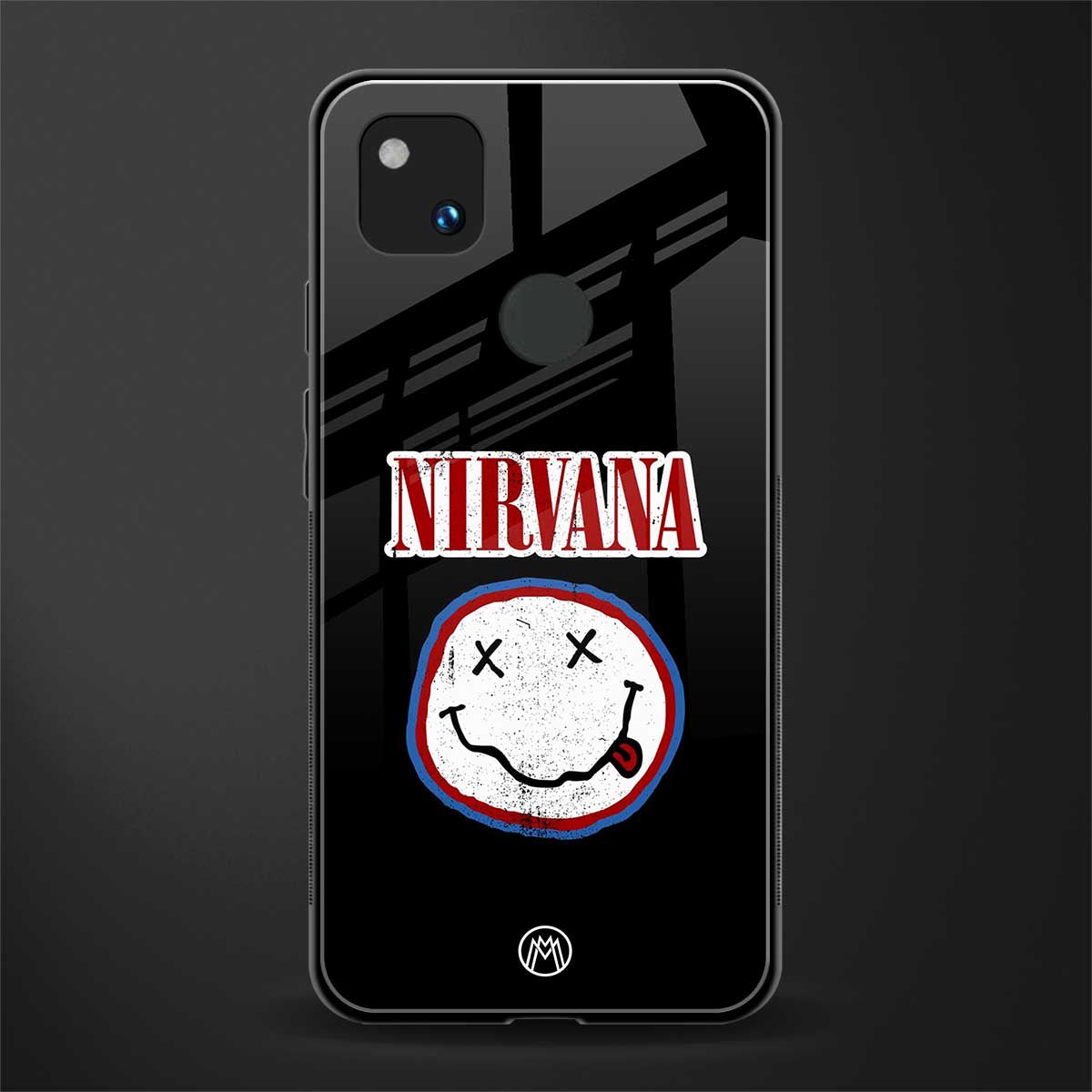 nirvana back phone cover | glass case for google pixel 4a 4g