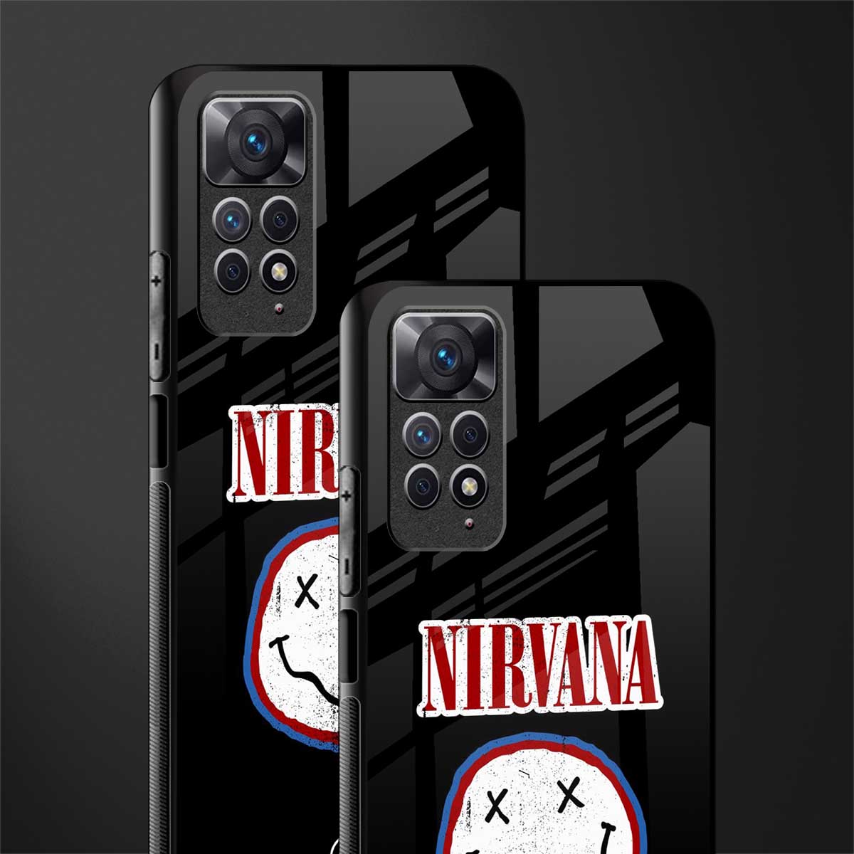 nirvana back phone cover | glass case for redmi note 11 pro plus 4g/5g