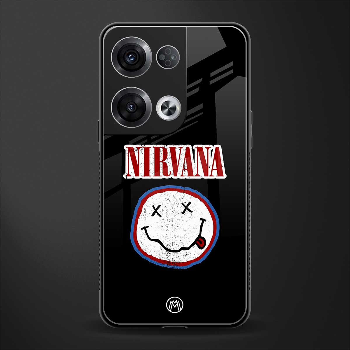 nirvana back phone cover | glass case for oppo reno 8