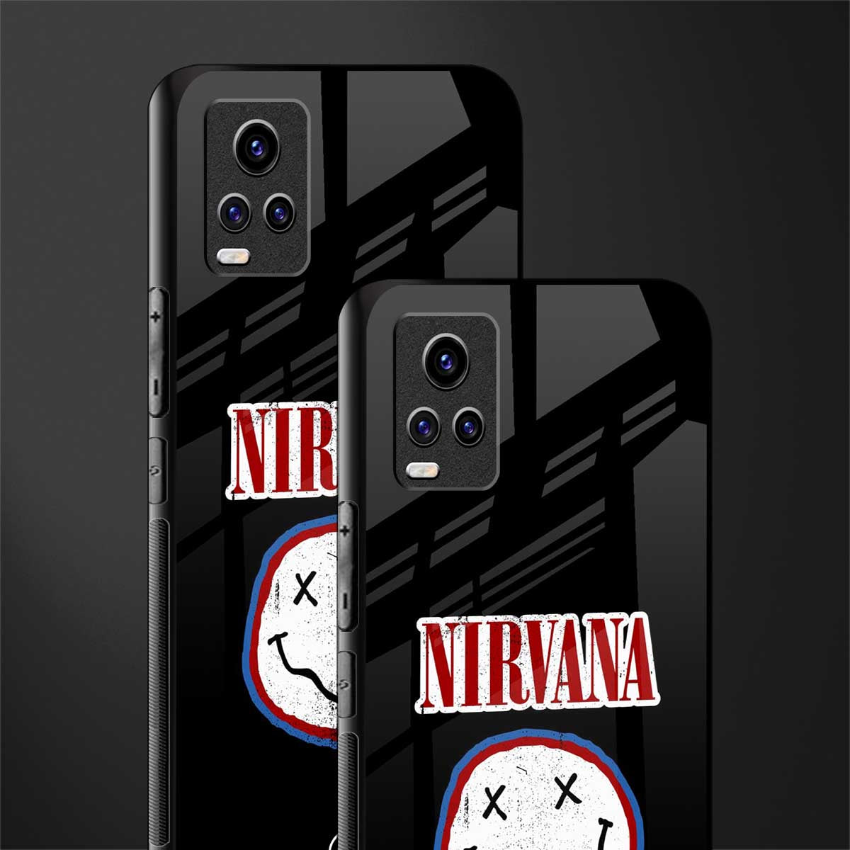 nirvana back phone cover | glass case for vivo v21e 4g