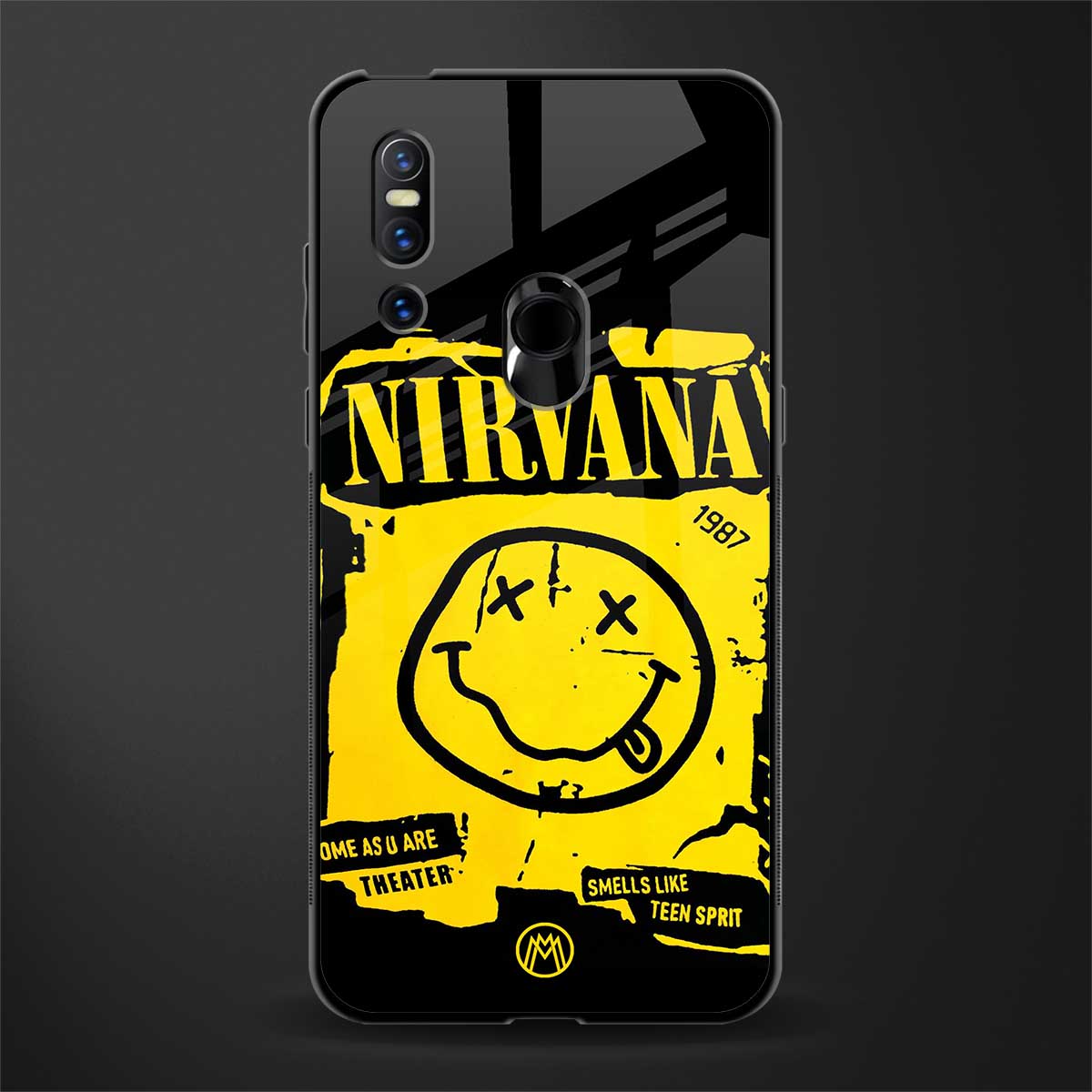 nirvana yellow glass case for vivo v15 image