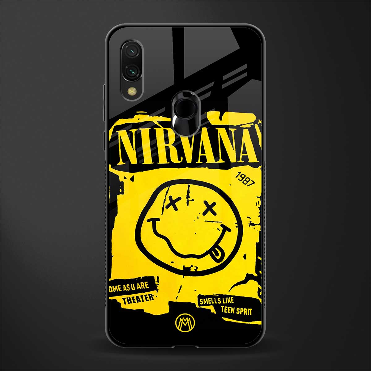 nirvana yellow glass case for redmi note 7 pro image