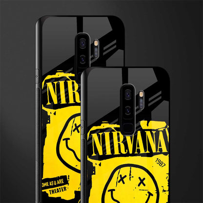 nirvana yellow glass case for samsung galaxy s9 plus image-2