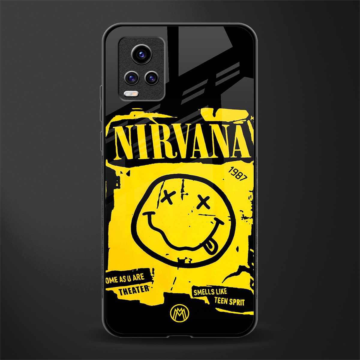 nirvana yellow back phone cover | glass case for vivo y73