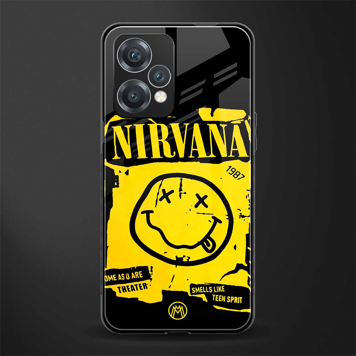 nirvana yellow back phone cover | glass case for realme 9 pro 5g