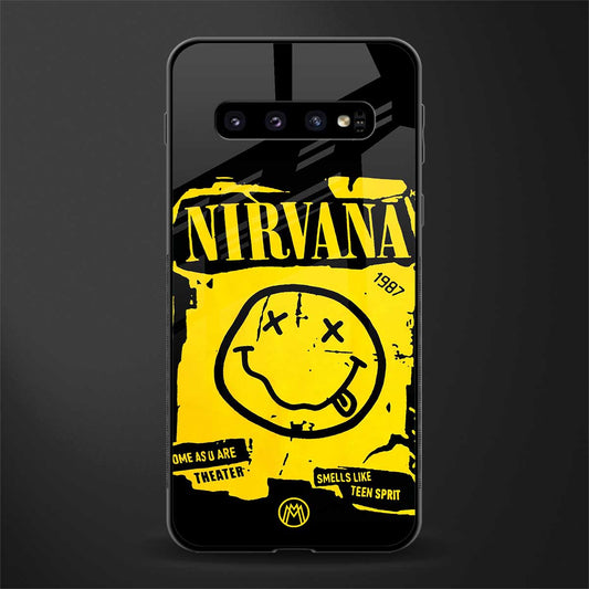 nirvana yellow glass case for samsung galaxy s10 plus image