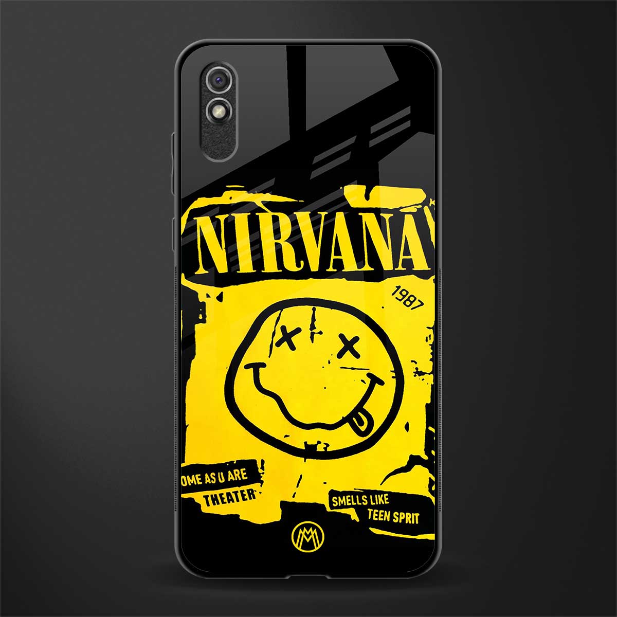 nirvana yellow glass case for redmi 9i image