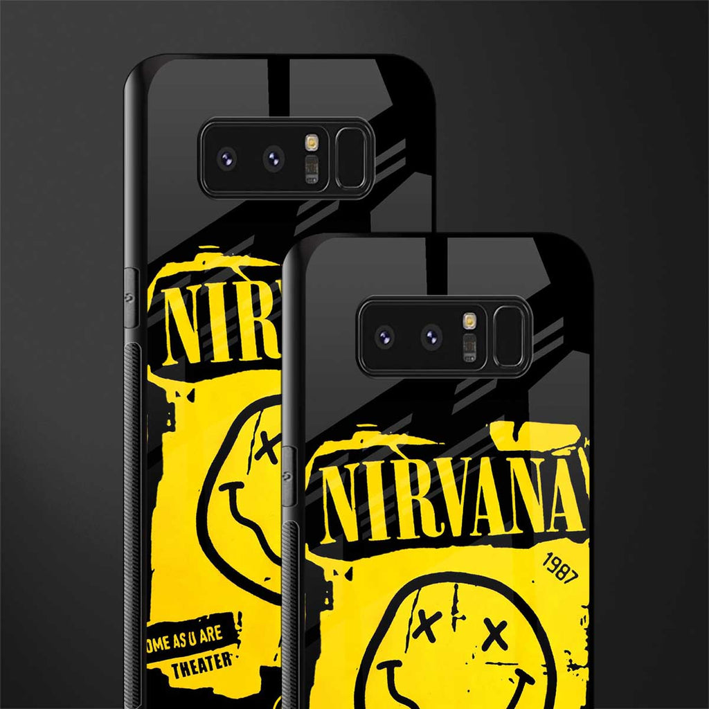 nirvana yellow glass case for samsung galaxy note 8 image-2