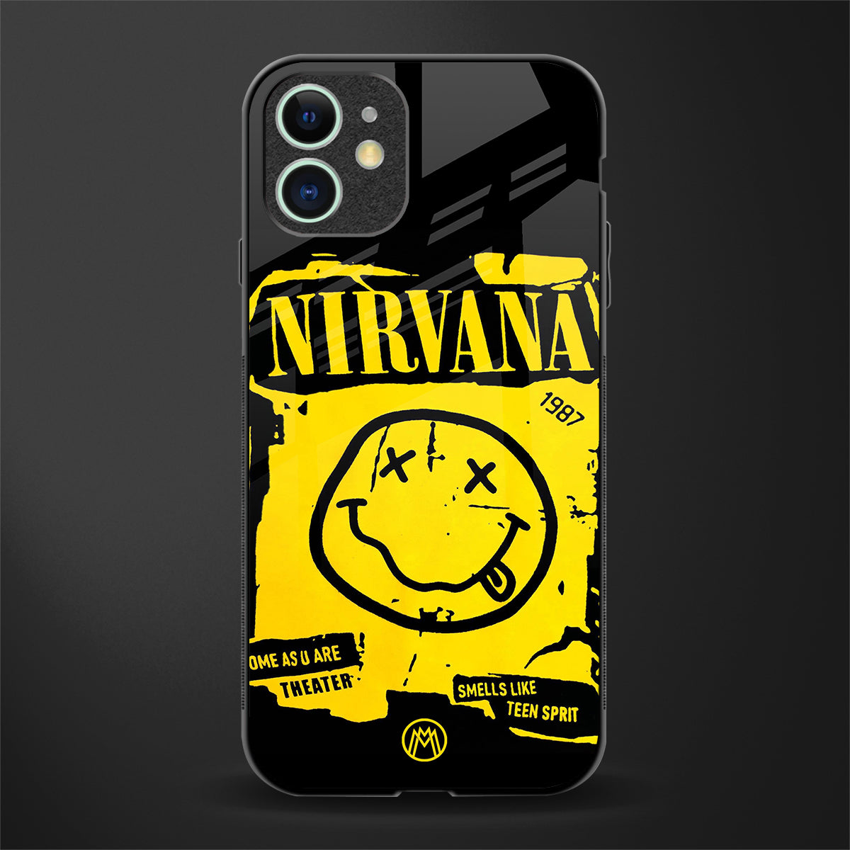 nirvana yellow glass case for iphone 12 image