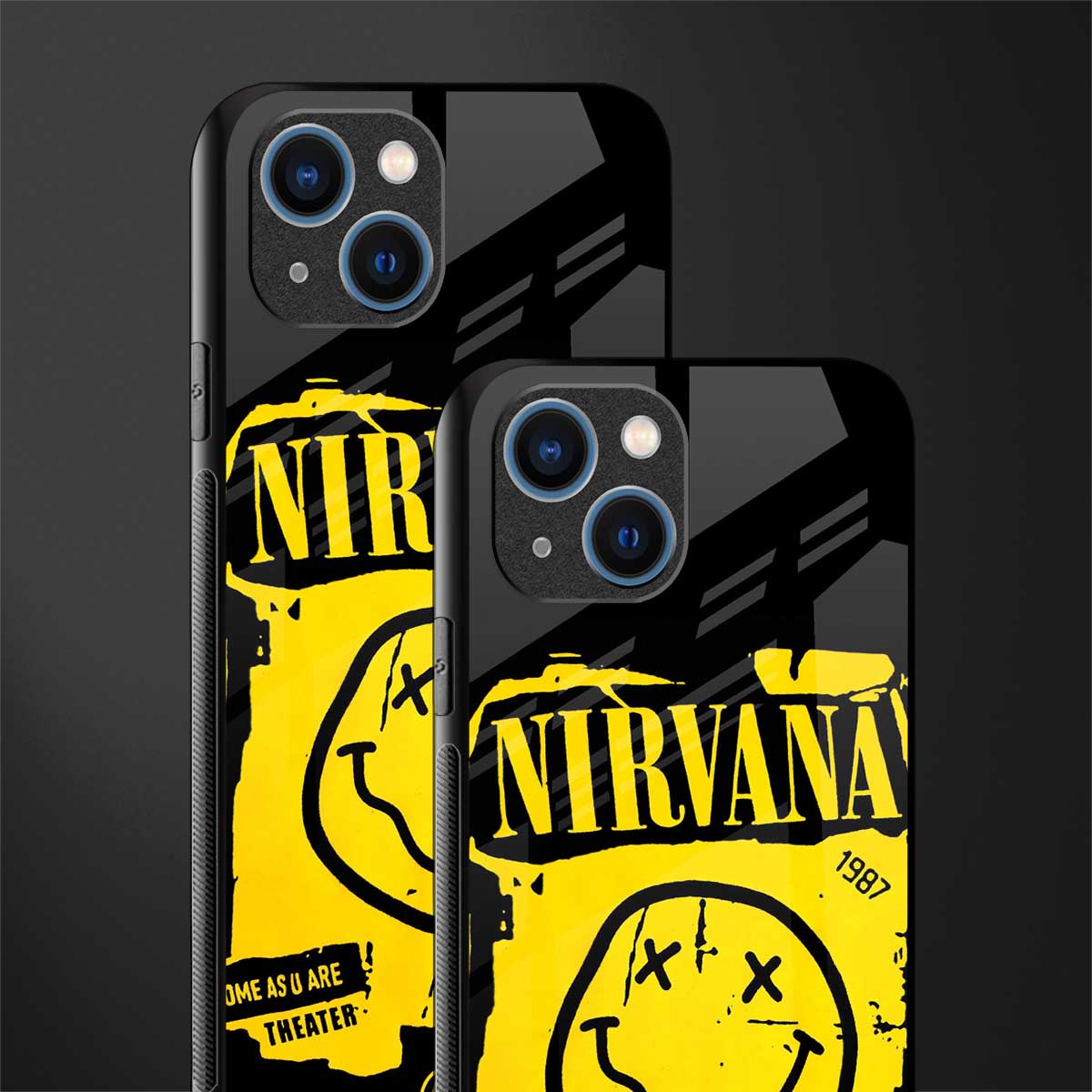 nirvana yellow glass case for iphone 13 image-2