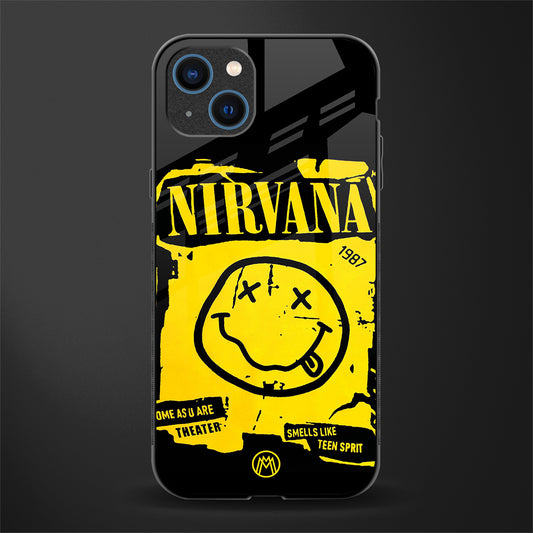 nirvana yellow glass case for iphone 13 image