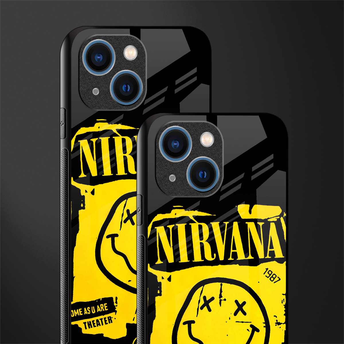 nirvana yellow glass case for iphone 13 mini image-2