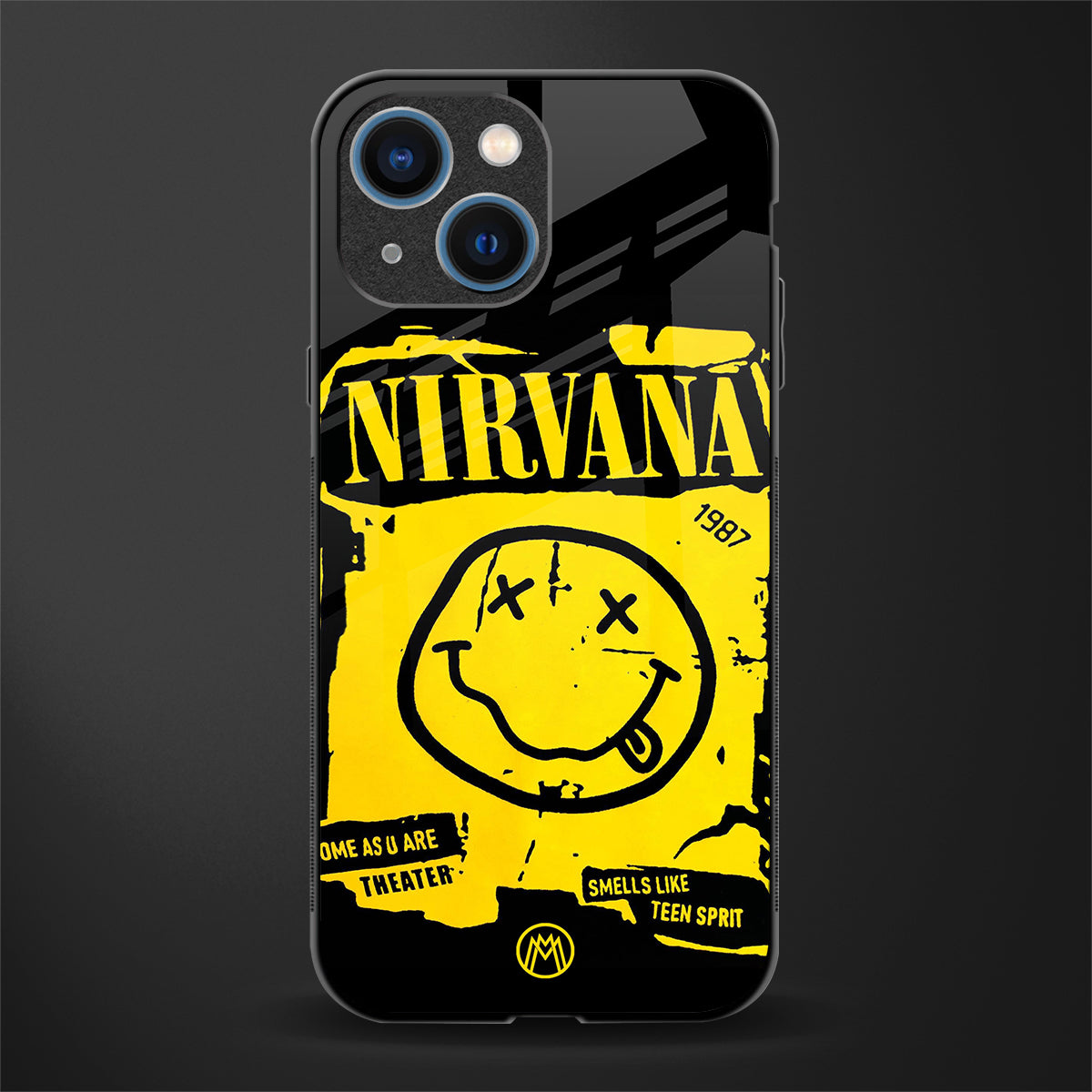 nirvana yellow glass case for iphone 13 mini image