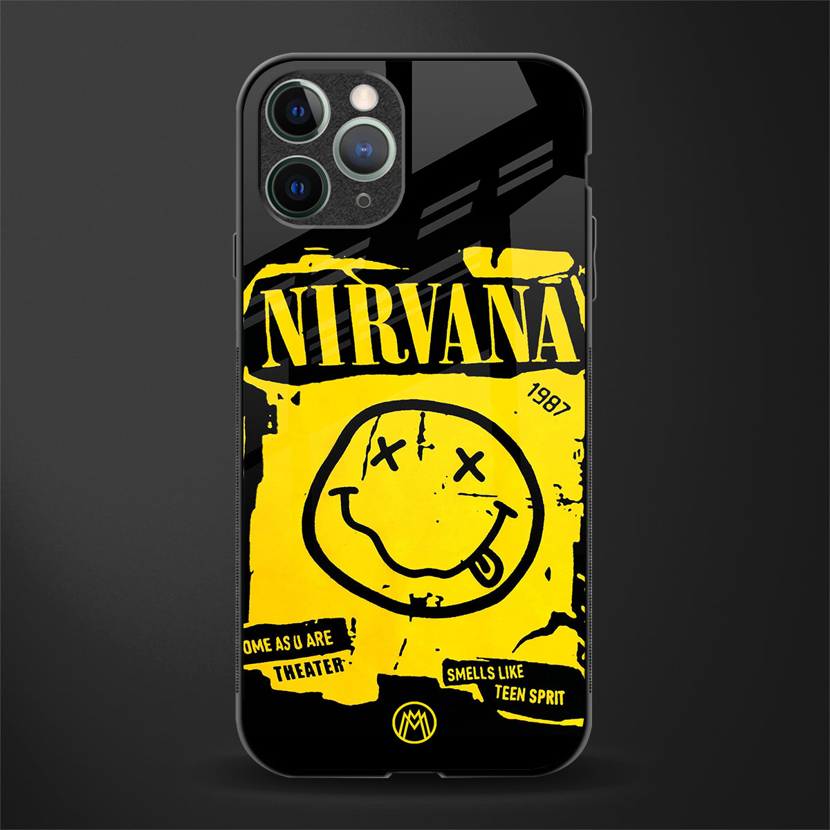 nirvana yellow glass case for iphone 11 pro max image