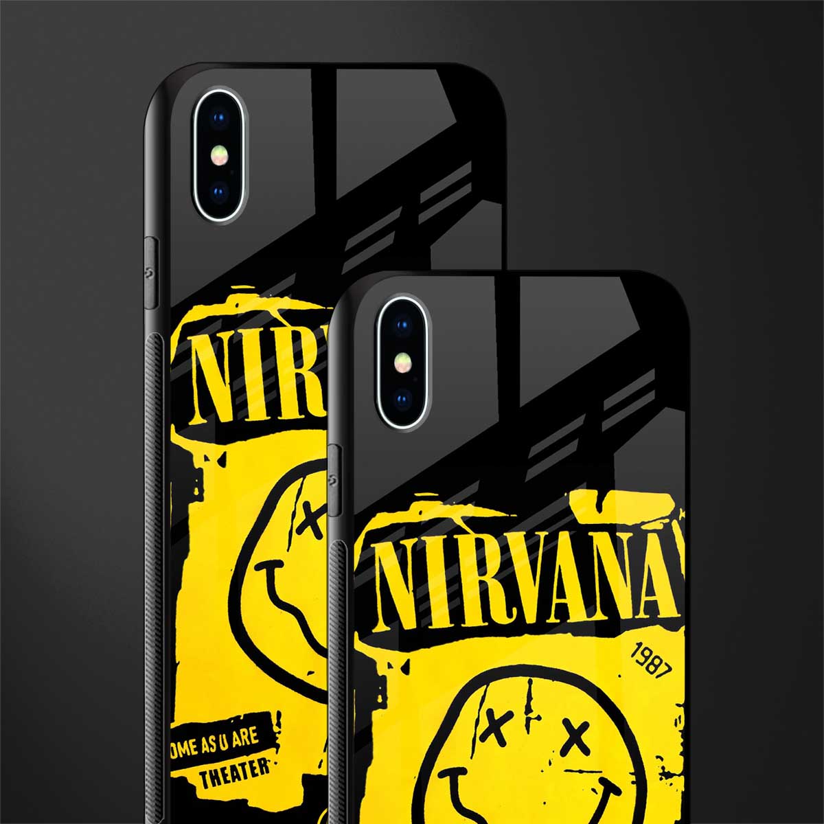 nirvana yellow glass case for iphone xs max image-2
