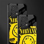 nirvana yellow back phone cover | glass case for samsung galaxy a53 5g