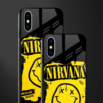 nirvana yellow glass case for iphone xs image-2