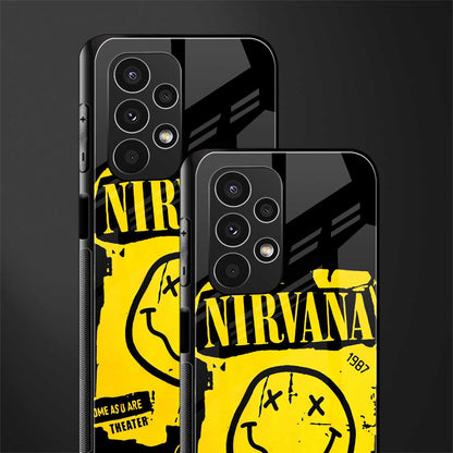 nirvana yellow back phone cover | glass case for samsung galaxy a13 4g